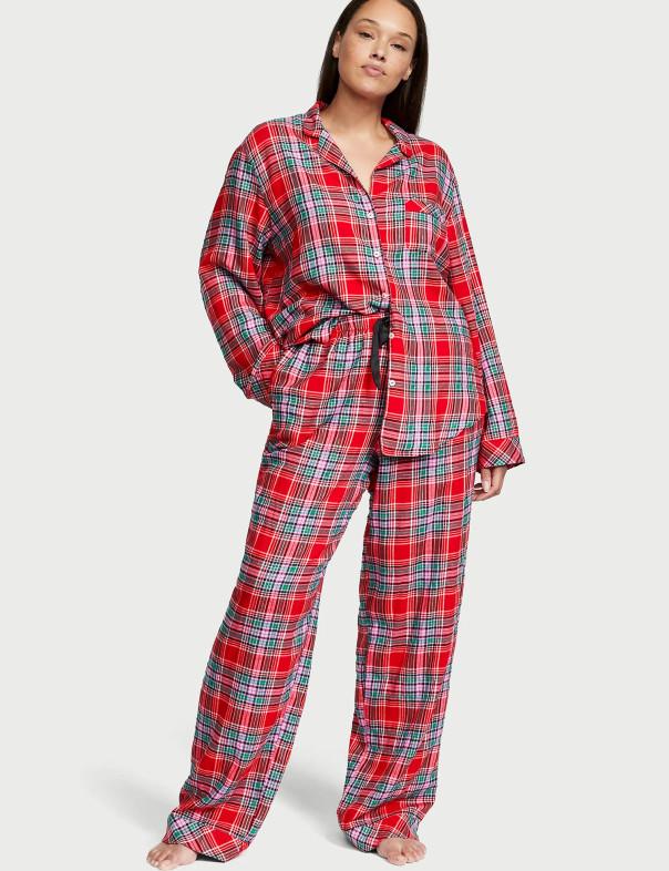 Пижама фланелевая Victoriaʼs Secret Flannel Long Pajama Set