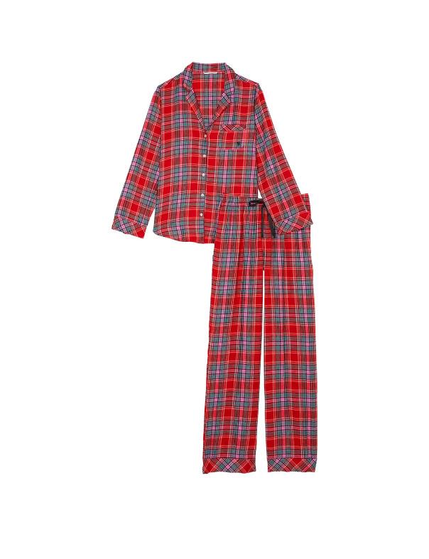 Піжама фланелева Victoriaʼs Secret Flannel Long Pajama Set VS-013