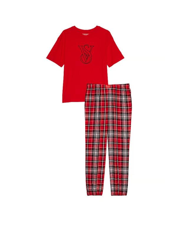 Піжама фланелева Victoriaʼs Secret Cotton & Flannel Tee-jama Set VS-014