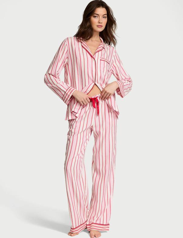 Піжама фланелева Victoriaʼs Secret Flannel Long Pajama Set VS-027