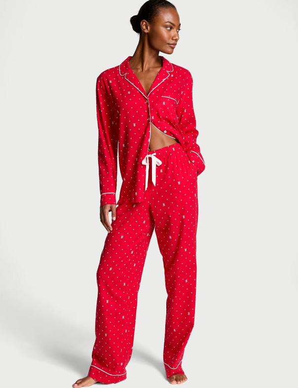 Пижама фланелевая Victoriaʼs Secret Flannel Regular Pajama Set